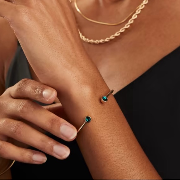 ALEX + ANI- Flex Cuff Bracelet, Emerald - Picture 2 of 3